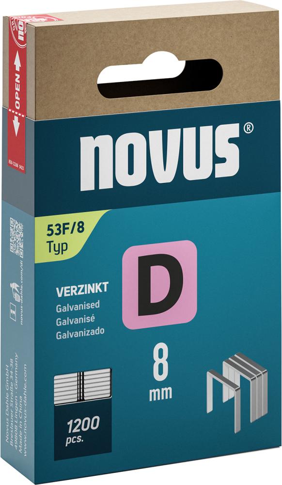 Agrafe à fil plat D type 53F/8 mm zn  UC 1200pièces