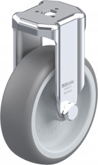 Roulette fixe caoutchouc thermoplastique avec trou central