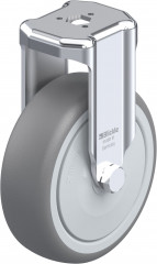 Roulette fixe caoutchouc thermoplastique avec trou central