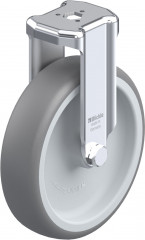 Roulette fixe caoutchouc thermoplastique avec trou central