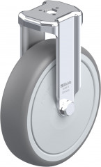 Roulette fixe caoutchouc thermoplastique avec trou central