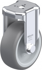 Roulette fixe caoutchouc thermoplastique avec trou central