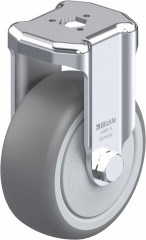 Roulette fixe caoutchouc thermoplastique avec trou central