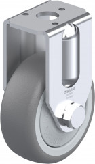 Roulette fixe caoutchouc thermoplastique avec trou central